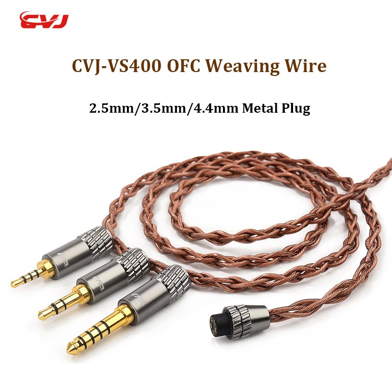 CVJ VS400 Modular IEM Upgrade Cable with Swappable 2.5mm / 3.5mm / 4.4mm Plugs